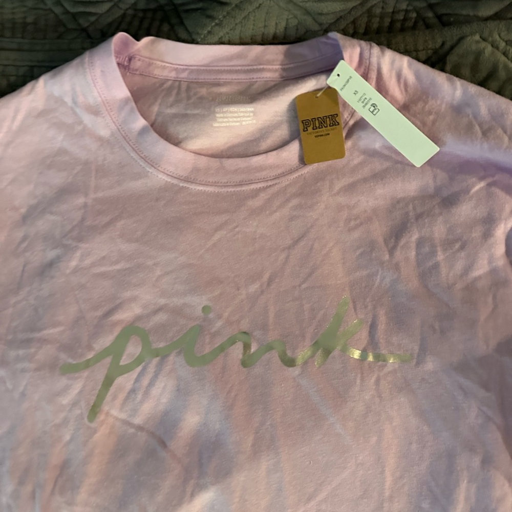 VS pink long sleeve crew XS